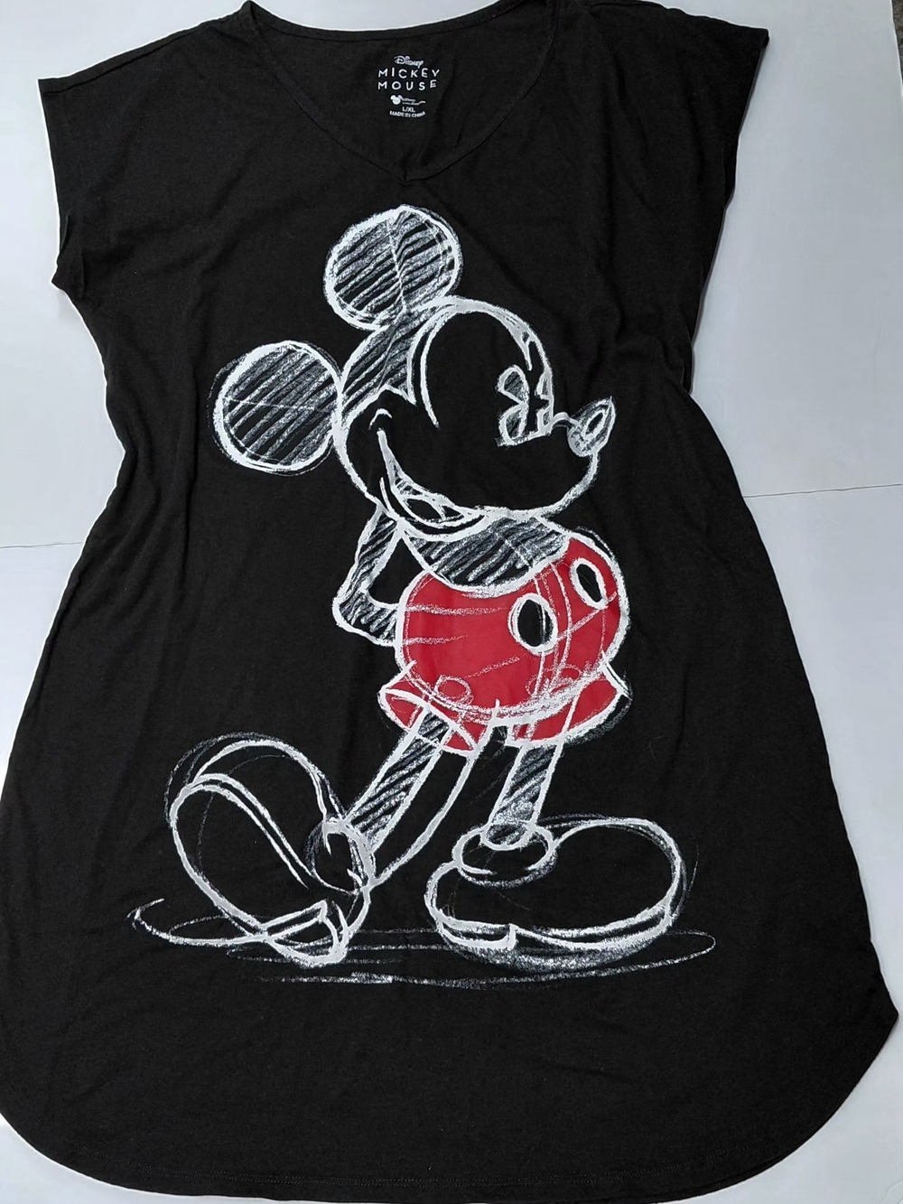 Disney Black Tank Top with Red Mickey Sketch